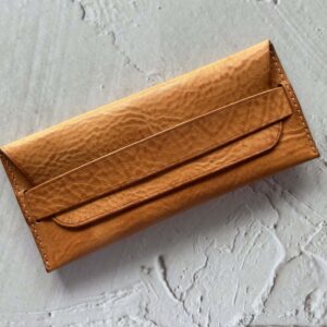 Horizontal leather pencil pouch