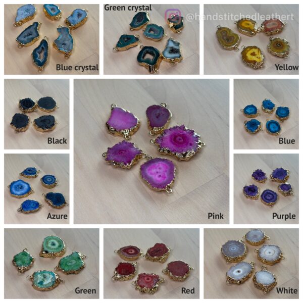 Natural agate - charm connectors - Image 12