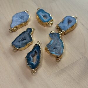 Natural agate – charm connectors