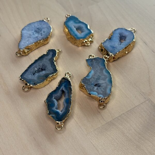 Natural agate - charm connectors