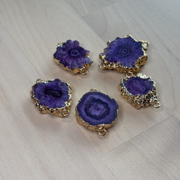 Natural agate - charm connectors - Image 6