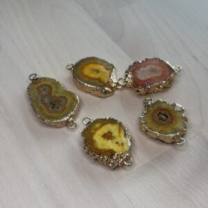 Natural agate – charm connectors