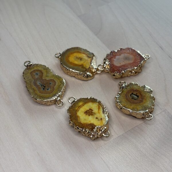 Natural agate - charm connectors - Image 2