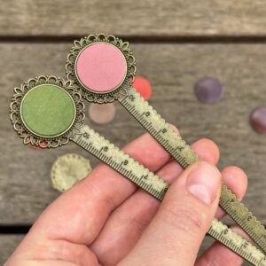 Bookmark Ruler with Charm – Metal Planner Ruler, Page Marker
