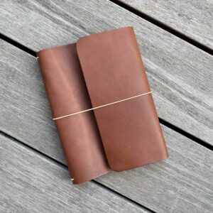 Trifold Leather Journal, Classic Cover, Refillable Notebook, Personalized Travelers Journal, A5 A6 Gift