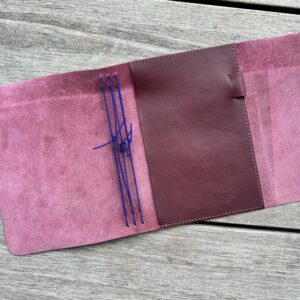 Writers Trifold Leather Journal Cover with Pen Loop, Personalized Writers Notebook