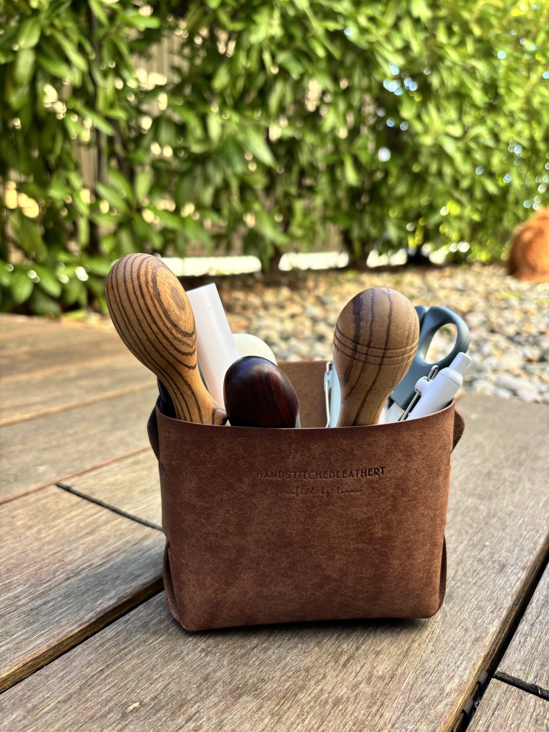 Dock – Leather 10×10×10 desk tray - Image 3