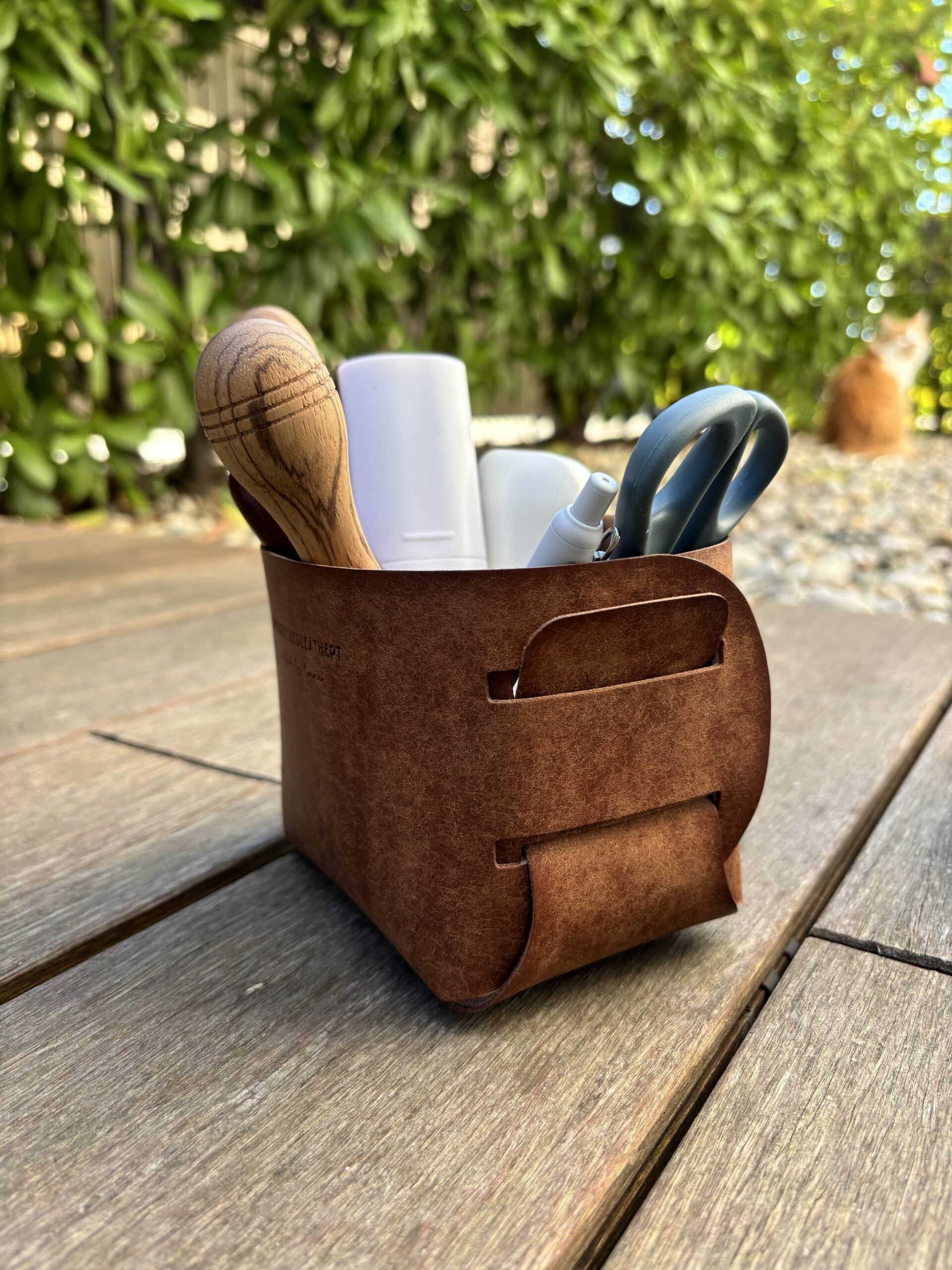 Dock – Leather 10×10×10 desk tray - Image 2