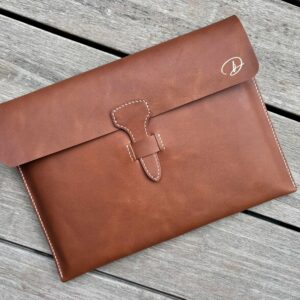 A4 Leather Document Folder with Anchor Tab Closure