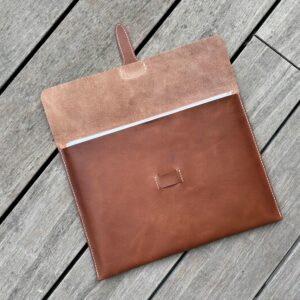 A4 Leather Document Folder with Anchor Tab Closure