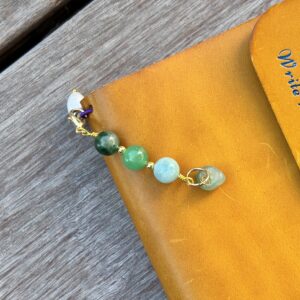 Gemstone Charm for Planner Cover, Boho Journal Accessory, Zodiac Crystal Keychain Charm