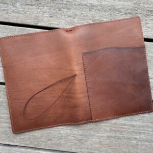 SALE – Ready to ship – Folio cover for A5 Hobonichi, Raw front pocket, Sienna leather