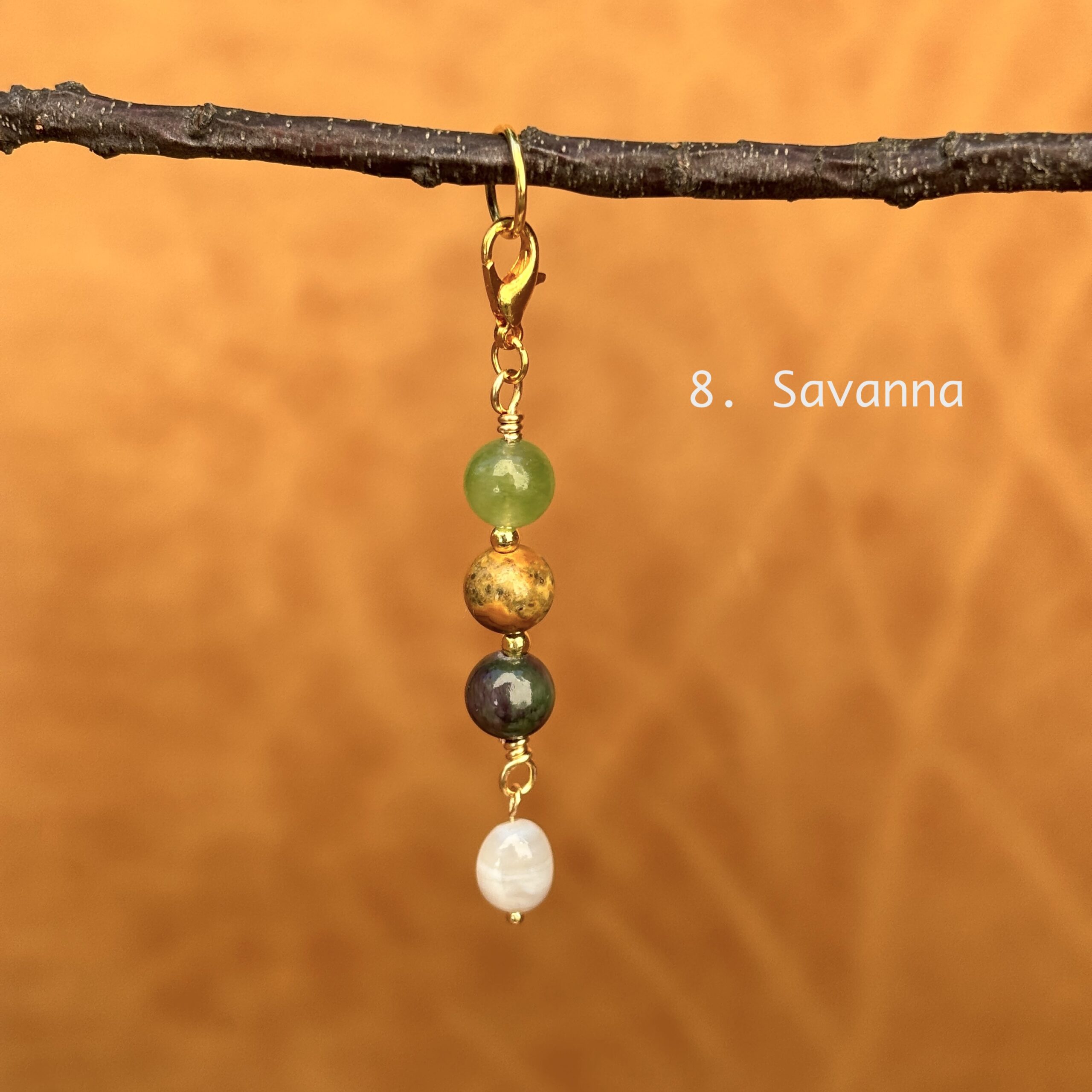 Gemstone Charm for Planner Cover, Boho Journal Accessory, Zodiac Crystal Keychain Charm