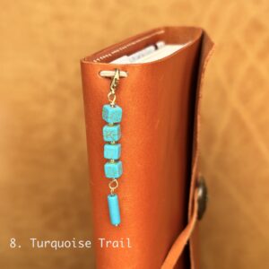 Choose Your Stone – Journal Charm (Amethyst, Turquoise, Pearl, Cowry Shell), Natural Gemstone Bookmark Clip